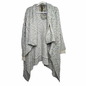 Aratta Silent Journey Open Front Cable Knit Cardigan Size L Large Lace Cuffs